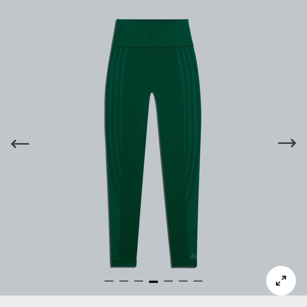 Ivy park green circular knit 3 stripes tights size small